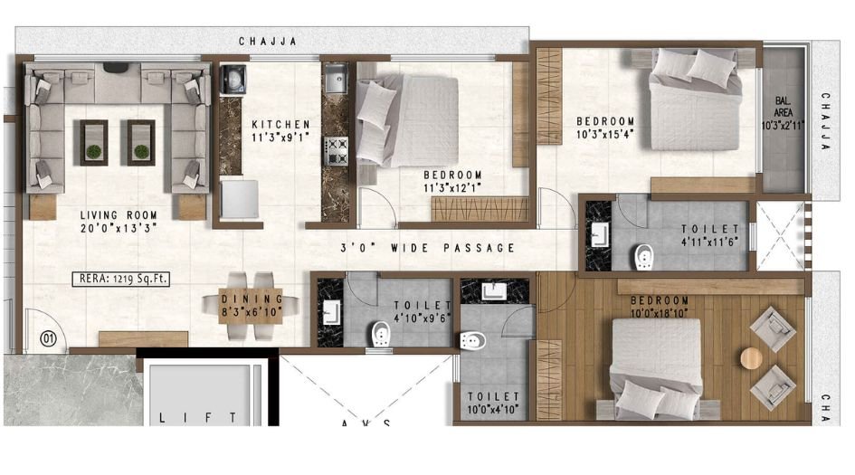 Pranav-Samrat-CHS-Floor-Plan-3 BHK- Type-B